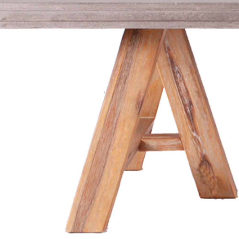 Concrete & Solid Acacia Wood Coffee Table