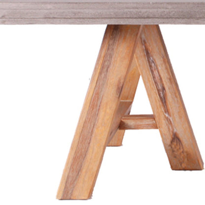 Concrete & Solid Acacia Wood Coffee Table