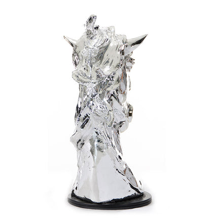Silver Glass Figurine Tabletop Sculpture