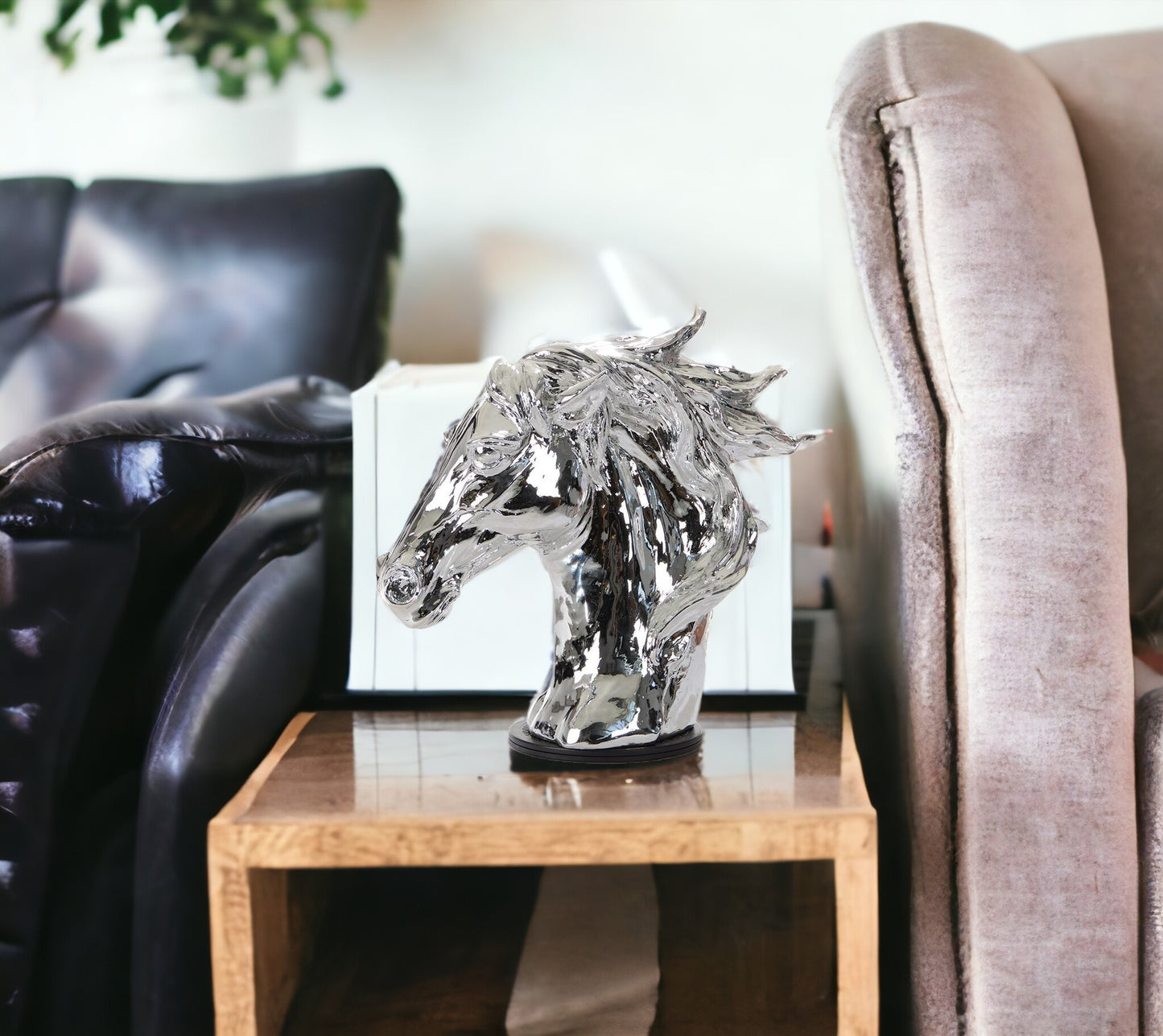 Silver Glass Figurine Tabletop Sculpture