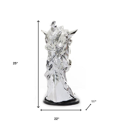 Silver Glass Figurine Tabletop Sculpture