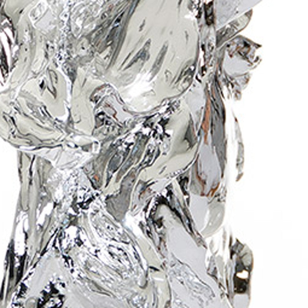 Silver Glass Figurine Tabletop Sculpture