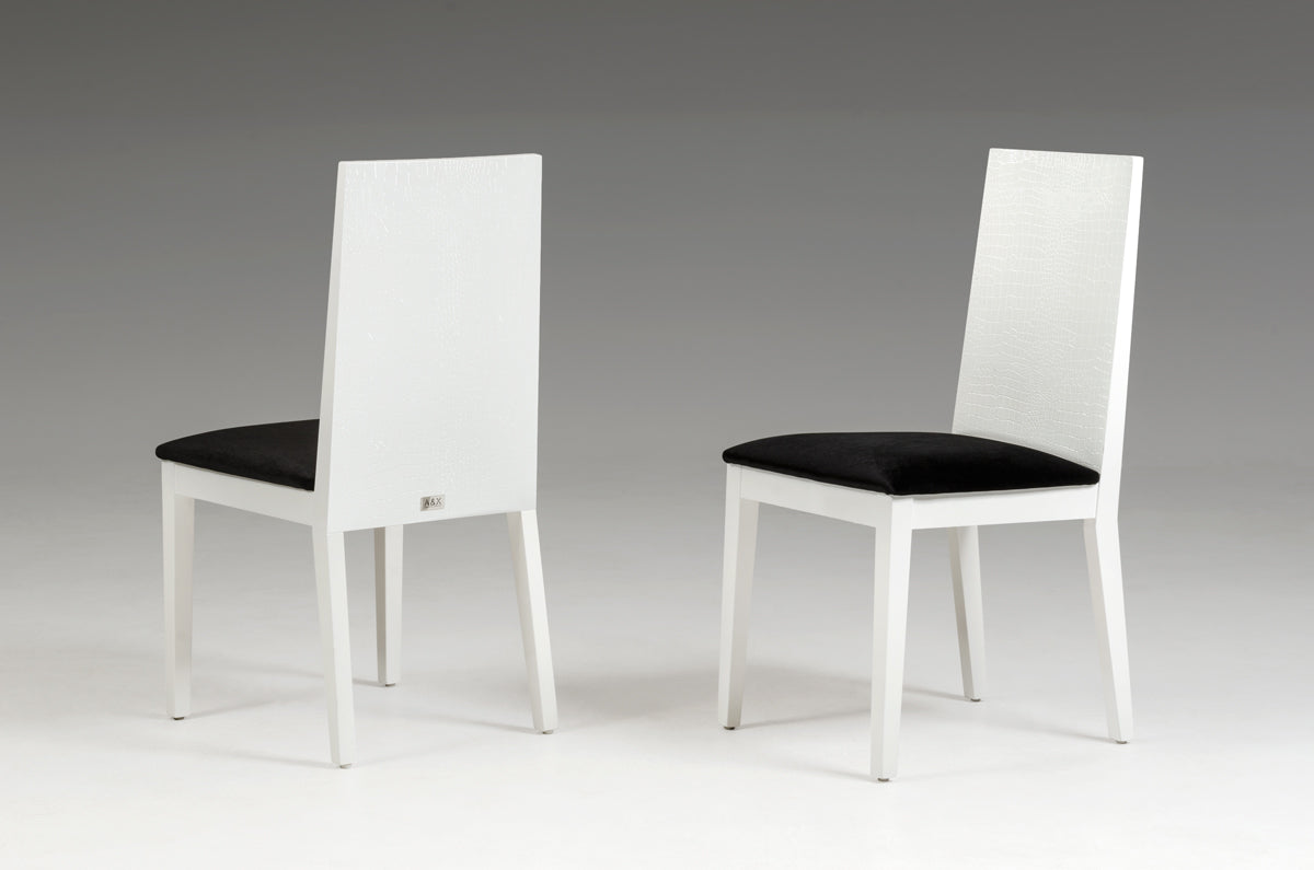 Black & White Fabric Dining Chair - Set of 2