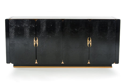 Black Crocodile & Rosegold Sideboard