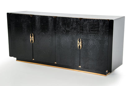 Black Crocodile & Rosegold Sideboard