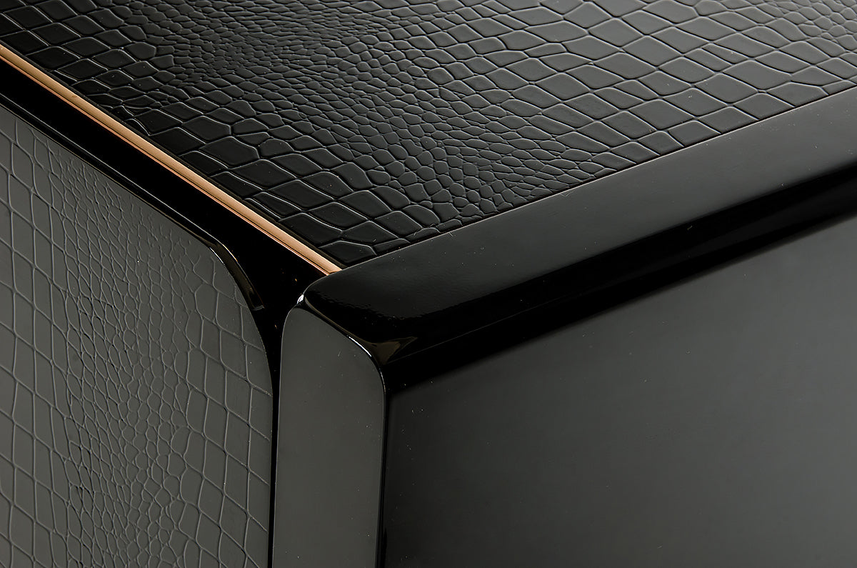 Black Crocodile & Rosegold Sideboard