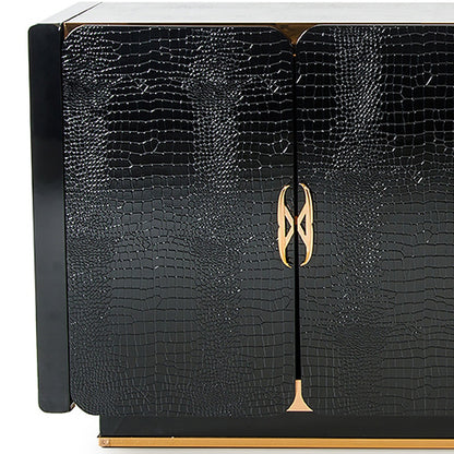 Black Crocodile & Rosegold Sideboard