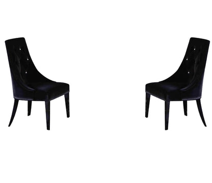 Black Velvet Dining Chair - Set of 2