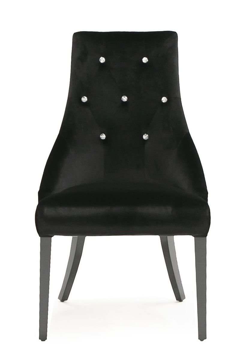 Black Velvet Dining Chair - Set of 2