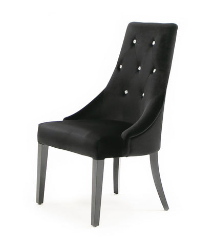Black Velvet Dining Chair - Set of 2