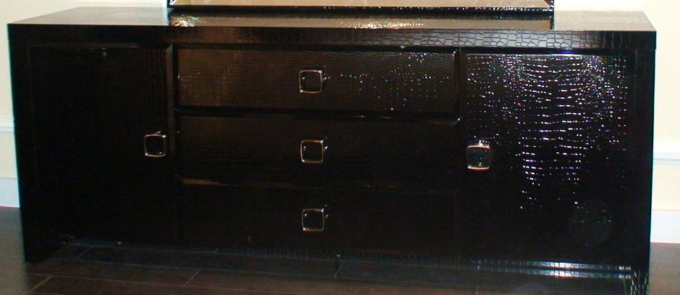 Gray and Ivory Solid Wood 5-Drawer Gentlemans Chest