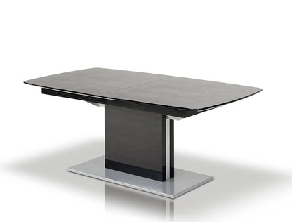 Black Crocodile Mdf  Hardwood  And Metal Dining Table