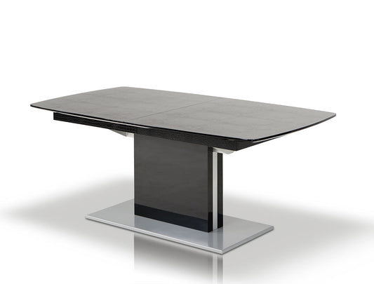 Black Crocodile Mdf  Hardwood  And Metal Dining Table