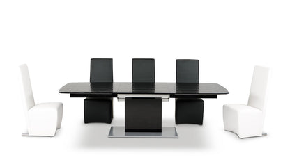 Black Crocodile Mdf  Hardwood  And Metal Dining Table