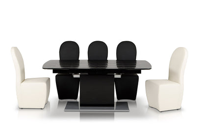 Black Crocodile Mdf  Hardwood  And Metal Dining Table