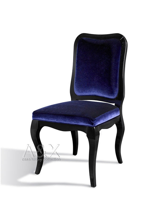 Blue & Black Velvet Dining Chair - Set of 2