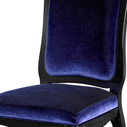 Blue & Black Velvet Dining Chair - Set of 2