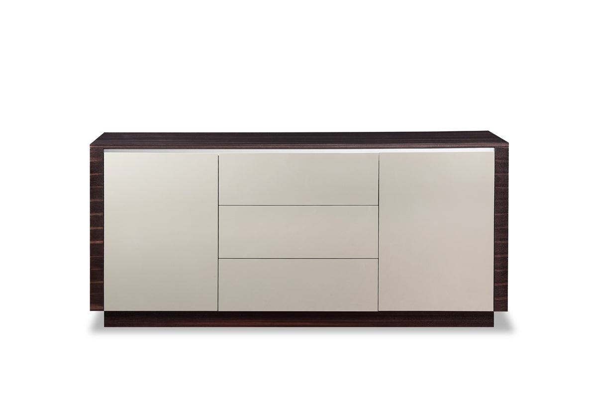 Oak & Grey Gloss Veneer & Sideboard