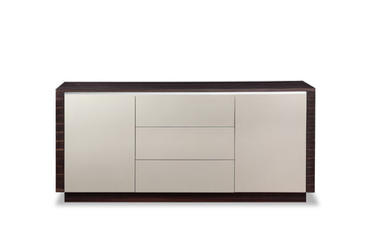 Oak & Grey Gloss Veneer & Sideboard
