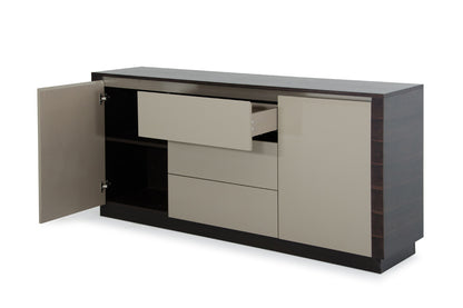 Oak & Grey Gloss Veneer & Sideboard