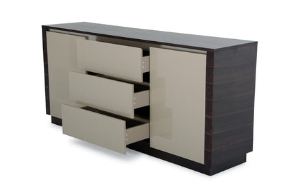 Oak & Grey Gloss Veneer & Sideboard