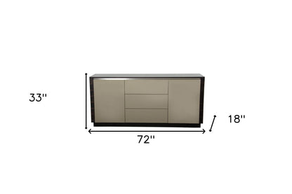 Oak & Grey Gloss Veneer & Sideboard