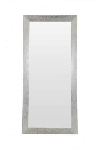 Silver Crocodile Glass Floor Mirror