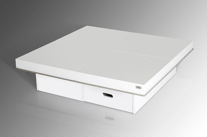 White Gloss Coffee Table w/ Pull Out Squares