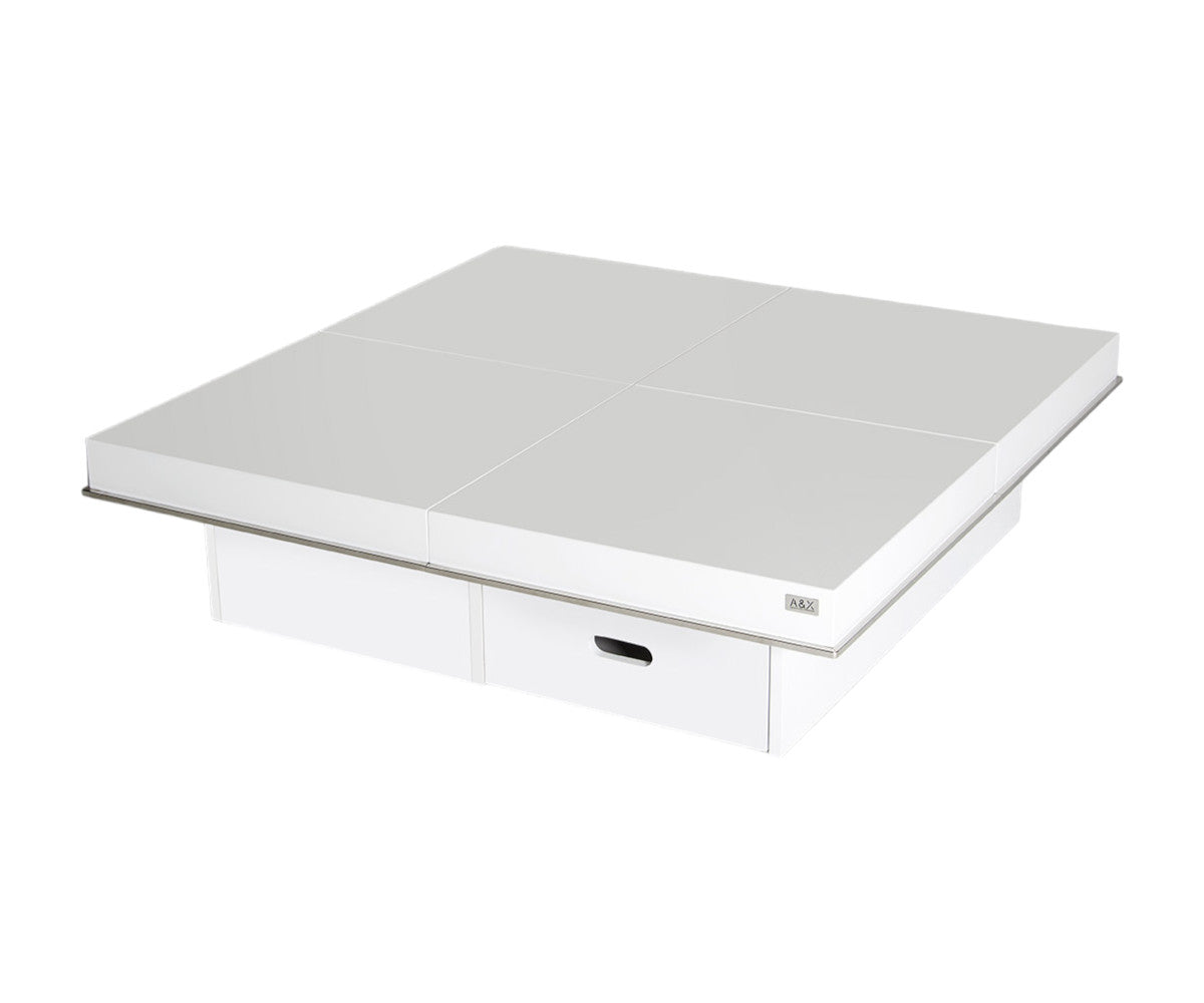 White Gloss Coffee Table w/ Pull Out Squares