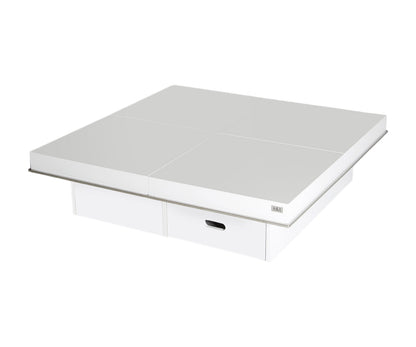 White Gloss Coffee Table w/ Pull Out Squares