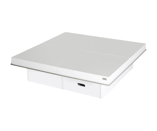 White Gloss Coffee Table w/ Pull Out Squares