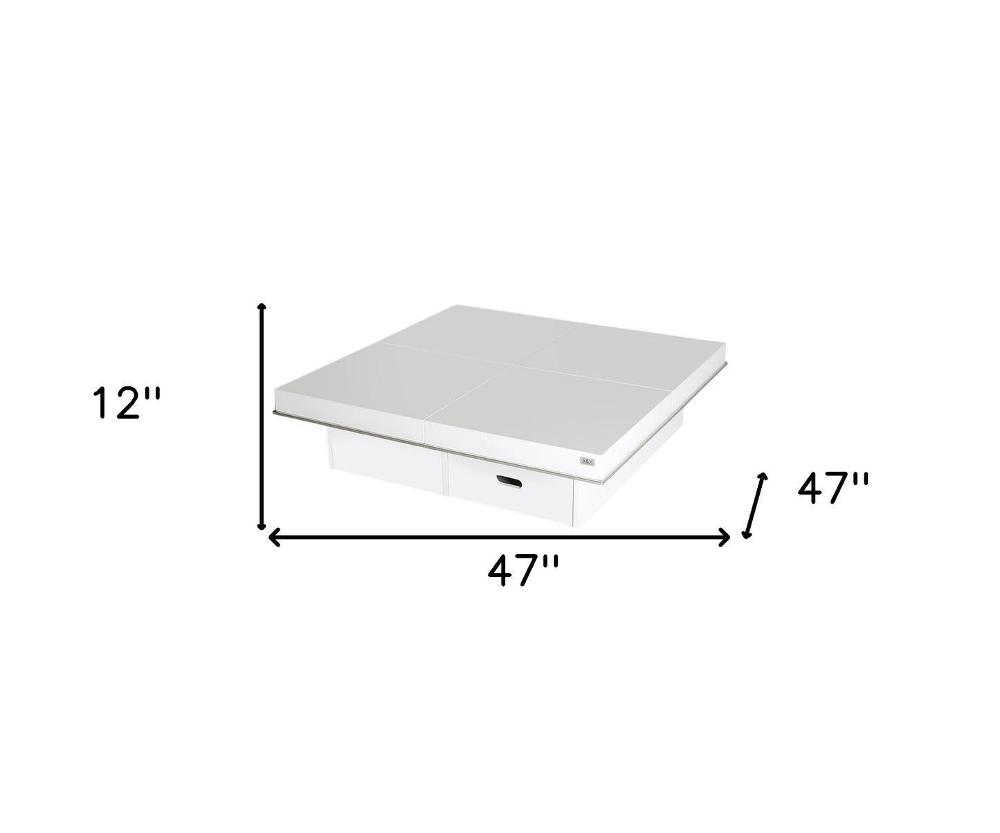 White Gloss Coffee Table w/ Pull Out Squares