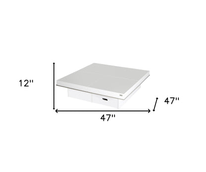 White Gloss Coffee Table w/ Pull Out Squares