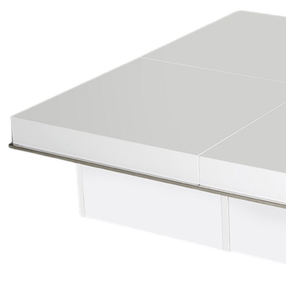 White Gloss Coffee Table w/ Pull Out Squares