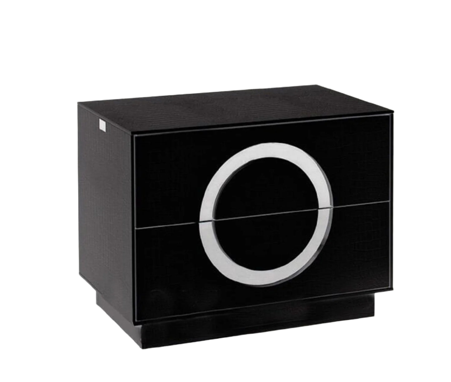 Black Lacquer Faux Crocodile Nightstand