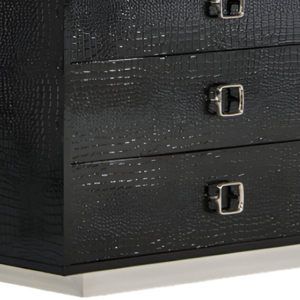 Black Wood Six Drawer Double Dresser image 4