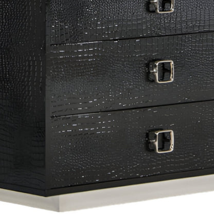 Black Wood Six Drawer Double Dresser image 4