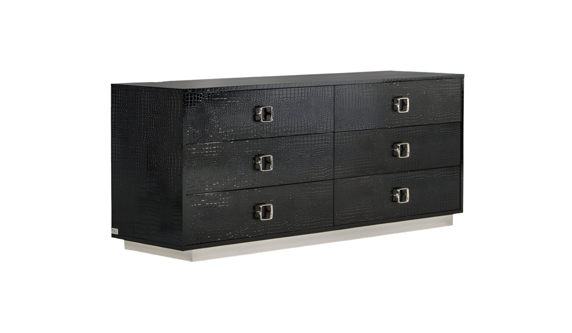 Black Wood Six Drawer Double Dresser image 2
