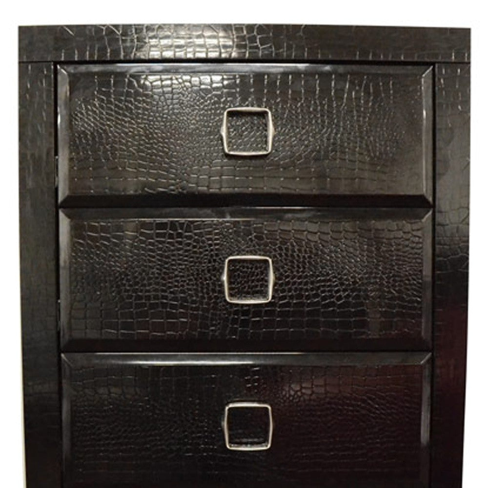 White Solid Wood 3-Drawer Gentlemans Chest