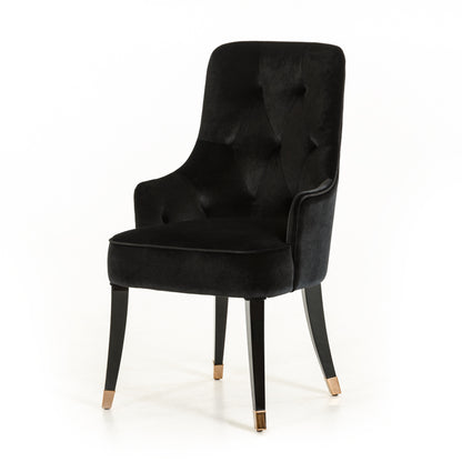 Black Velvet Wing Back Dining Chair