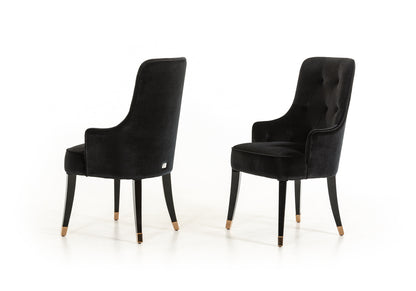 Black Velvet Wing Back Dining Chair