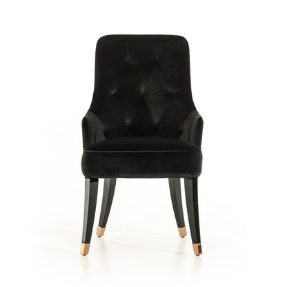 Black Velvet Wing Back Dining Chair