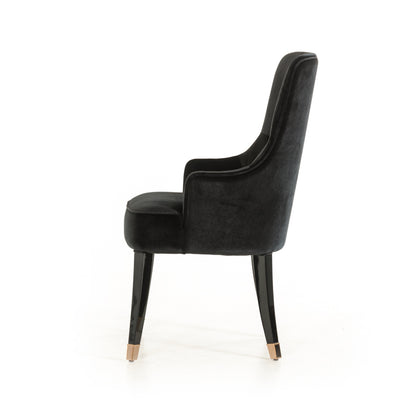 Black Velvet Wing Back Dining Chair