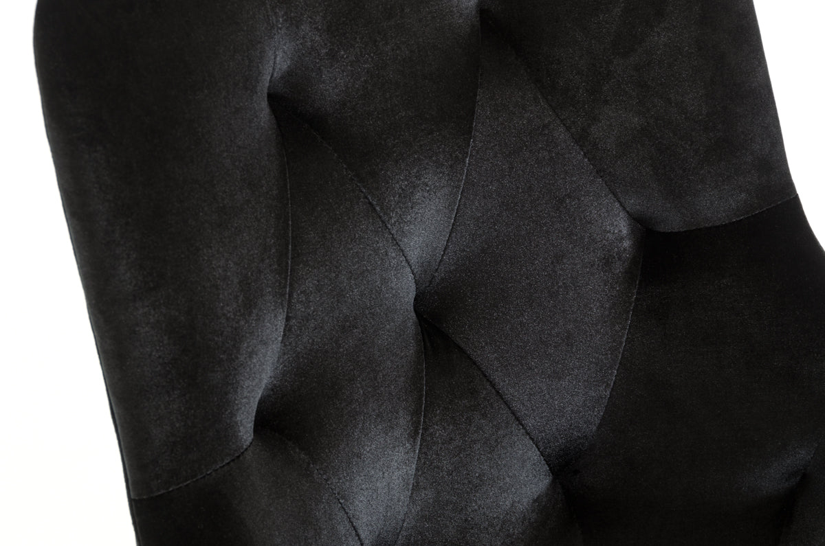 Black Velvet Wing Back Dining Chair