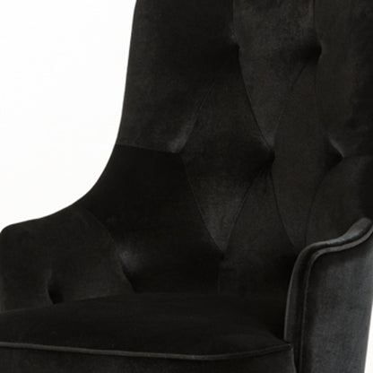 Black Velvet Wing Back Dining Chair