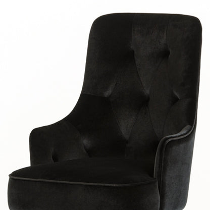 Black Velvet Wing Back Dining Chair