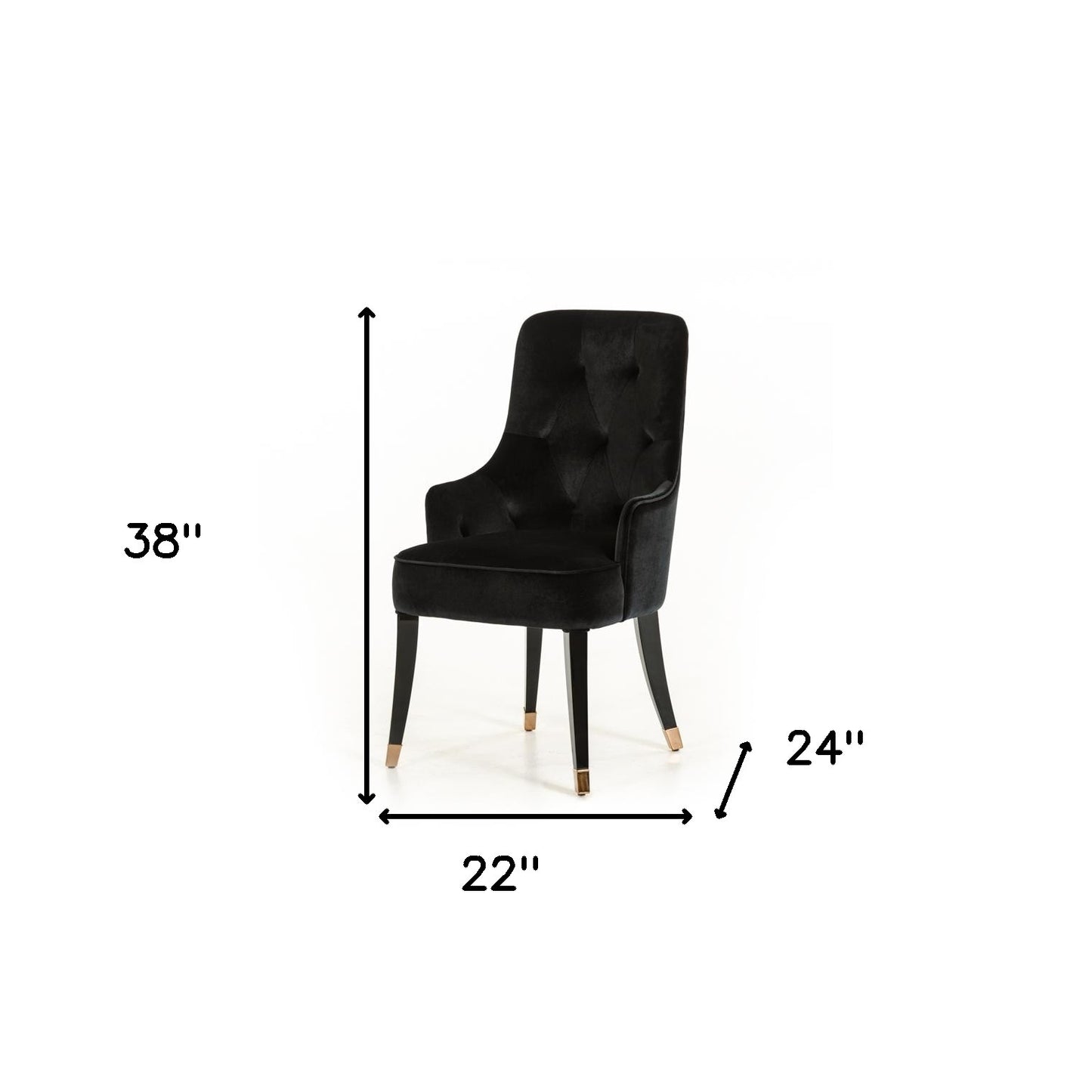 Black Velvet Wing Back Dining Chair
