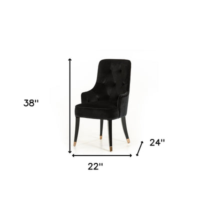 Black Velvet Wing Back Dining Chair