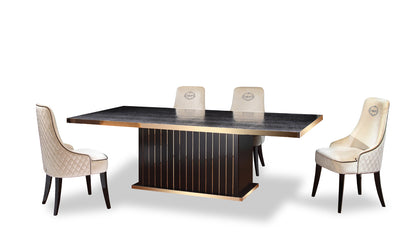 Black Crocodile And Rosegold Dining Table