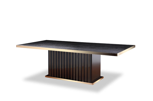 Black Crocodile And Rosegold Dining Table